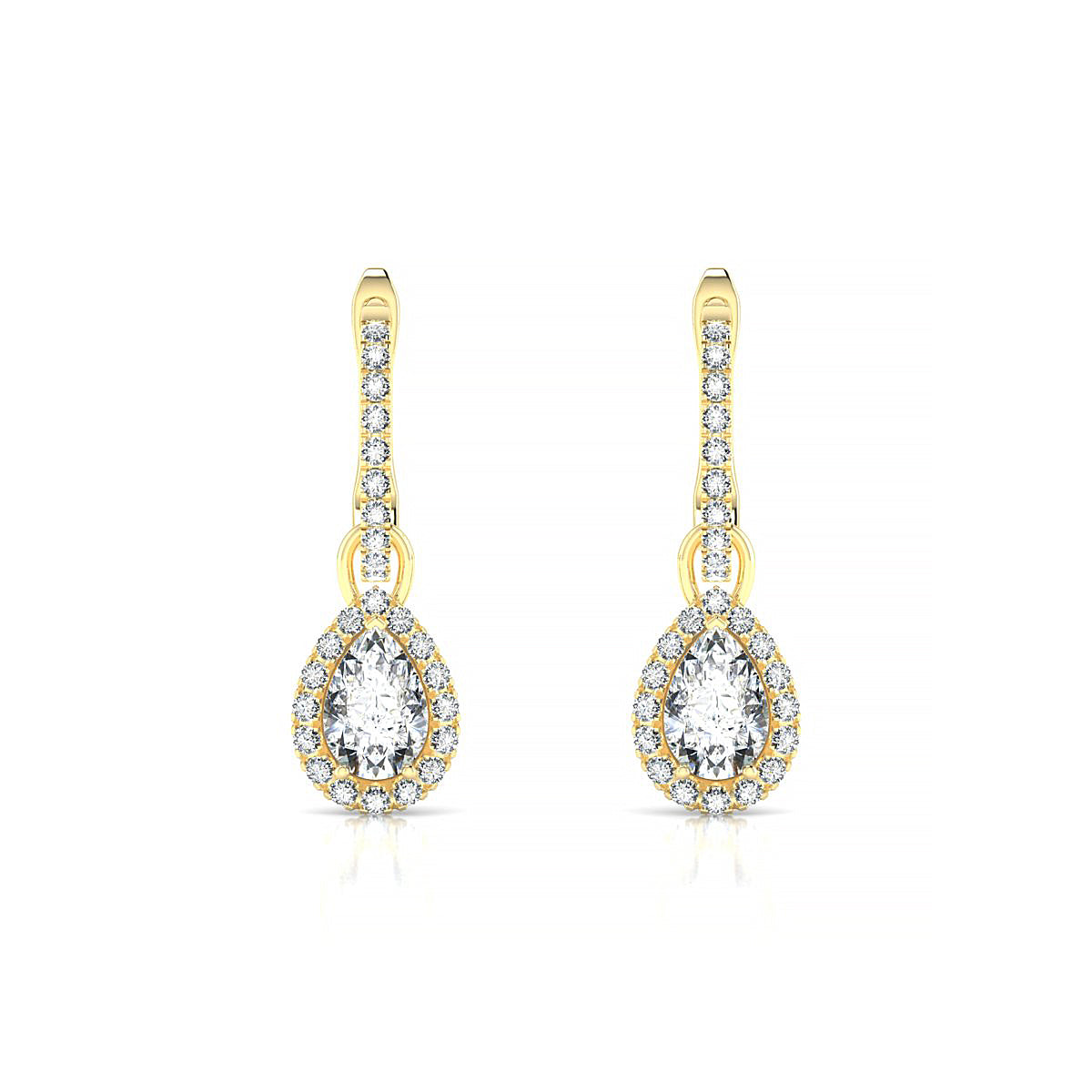 Sunrise | 18k Yellow Gold 6 x 4 mm Pear Diamond Earrings