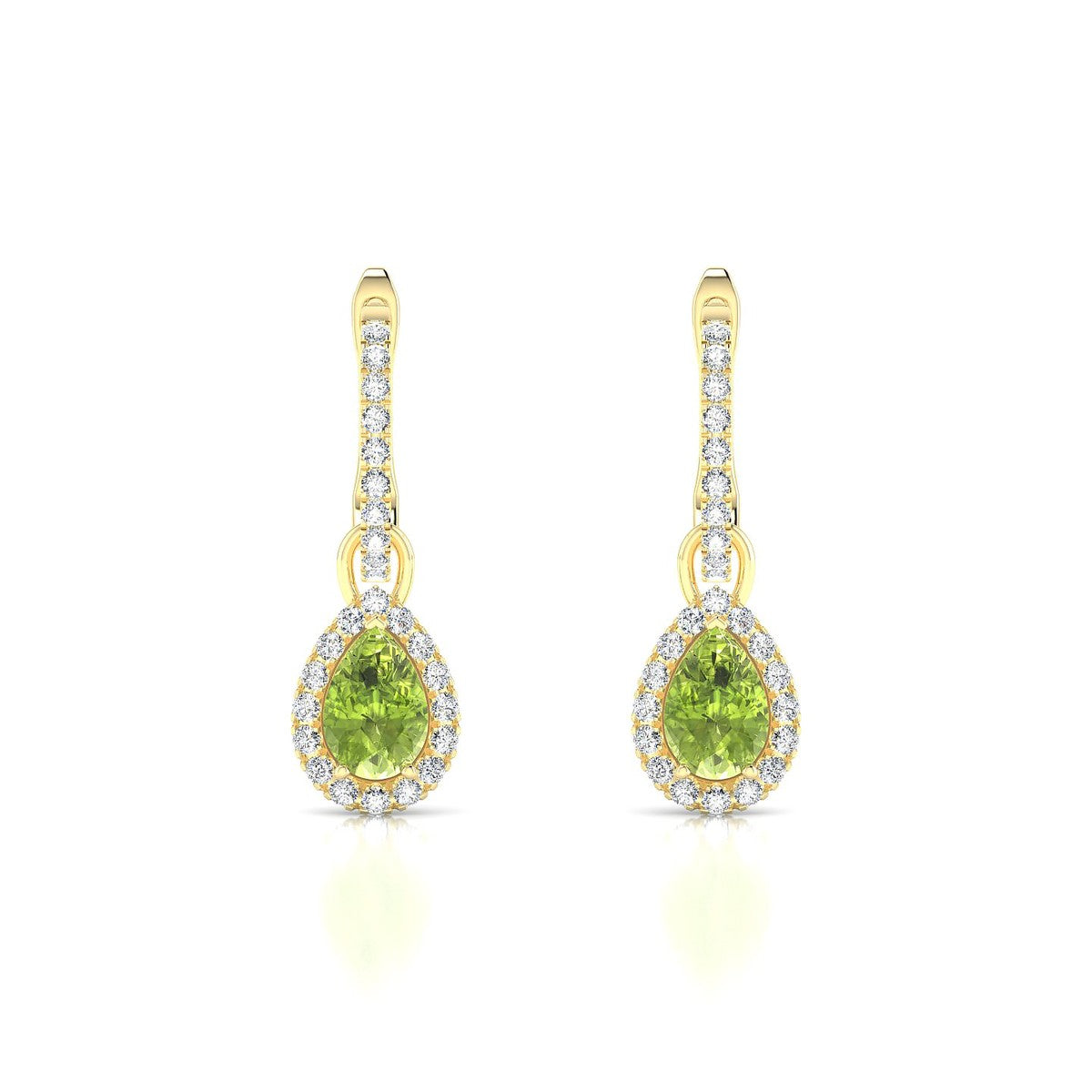 Sunrise | 18k Yellow Gold 6 x 4 mm Pear Peridot Earrings