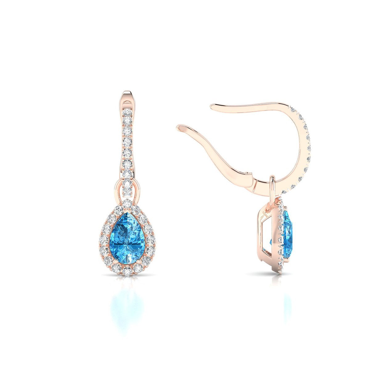 Sunrise | 18k Rose Gold 6 x 4 mm Pear Topaz Earrings
