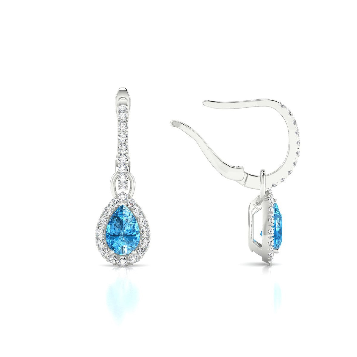 Sunrise | 18k White Gold 6 x 4 mm Pear Topaz Earrings