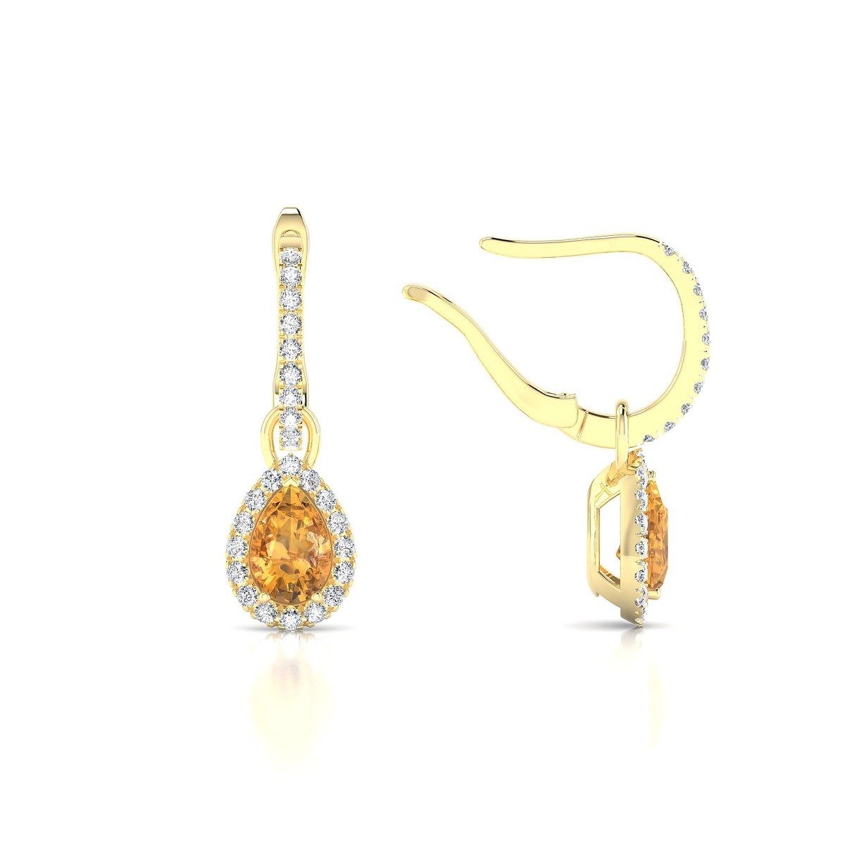 Sunrise | 18k Yellow Gold 6 x 4 mm Pear Citrine Earrings