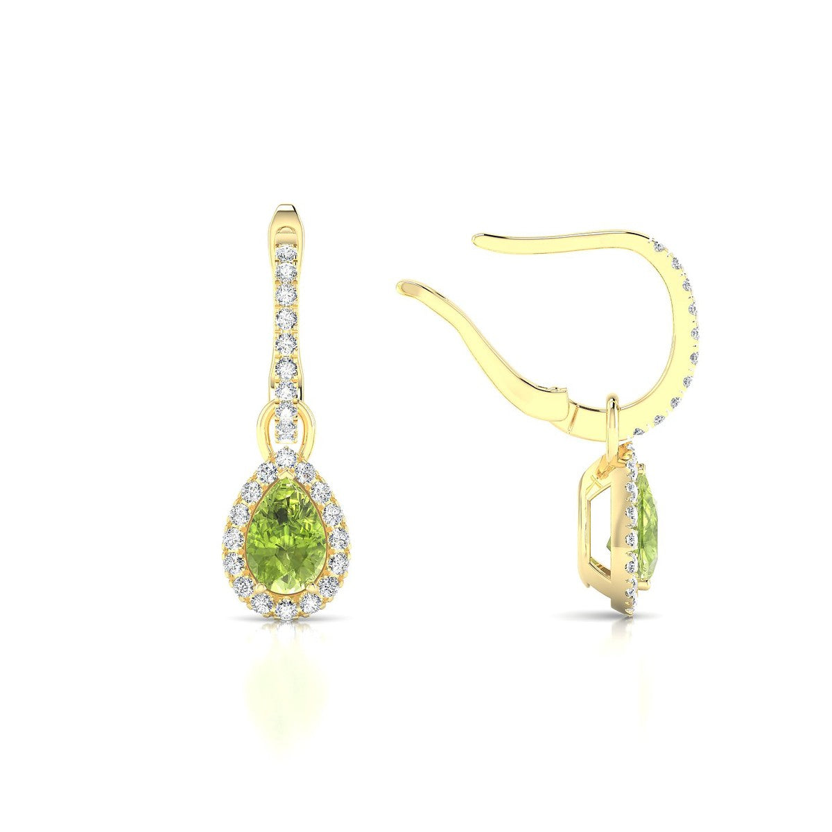 Sunrise | 18k Yellow Gold 6 x 4 mm Pear Peridot Earrings