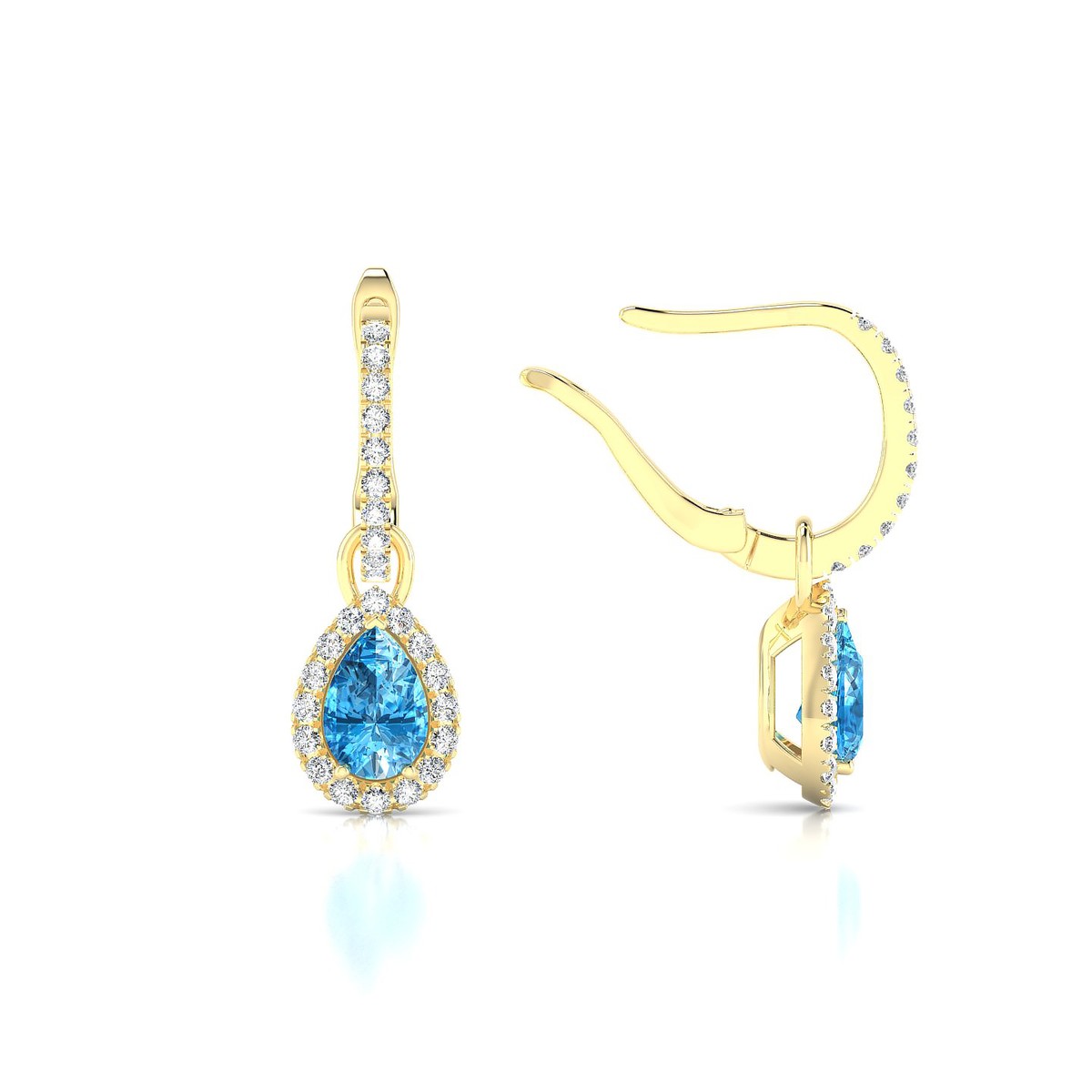 Sunrise | 18k Yellow Gold 6 x 4 mm Pear Topaz Earrings