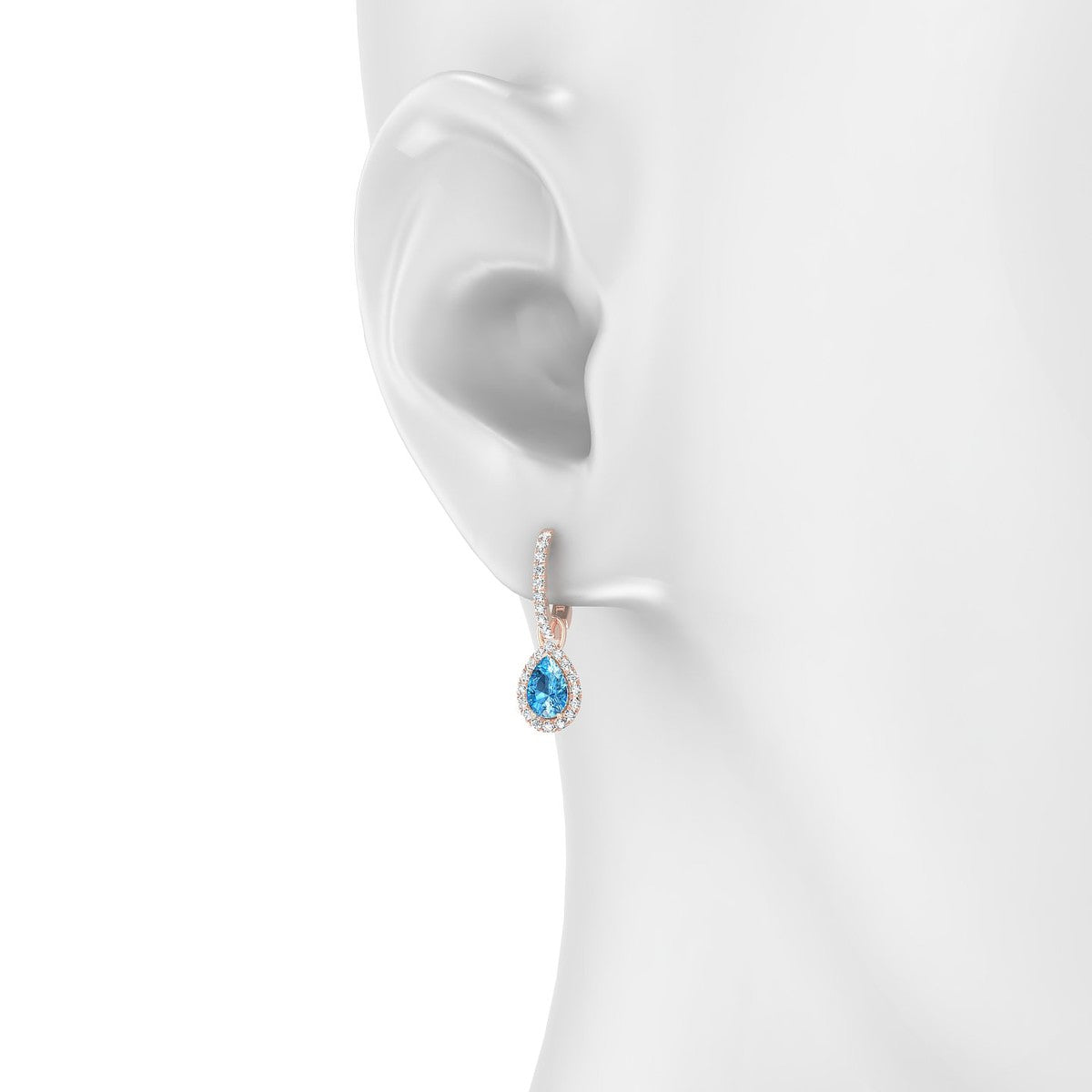 Sunrise | 18k Rose Gold 6 x 4 mm Pear Topaz Earrings