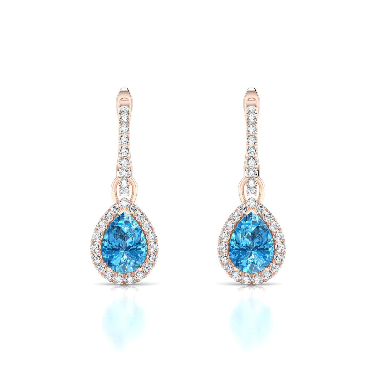 Sunrise | 18k Rose Gold 7 x 5 mm Pear Topaz Earrings