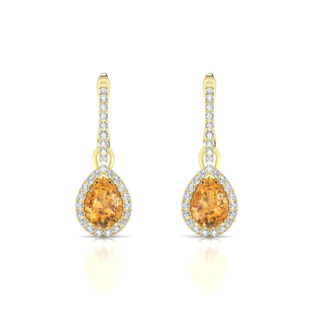 Sunrise | 18k Yellow Gold 7 x 5 mm Pear Citrine Earrings