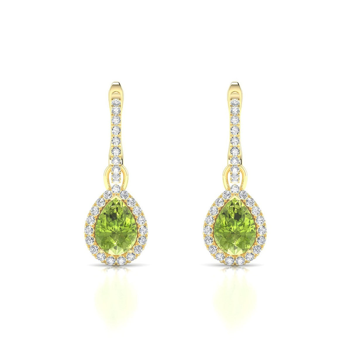 Sunrise | 18k Yellow Gold 7 x 5 mm Pear Peridot Earrings