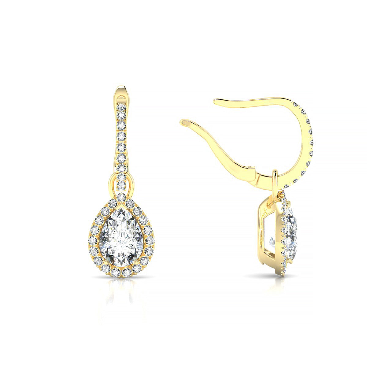 Sunrise | 18k Yellow Gold 7 x 5 mm Pear Diamond Earrings
