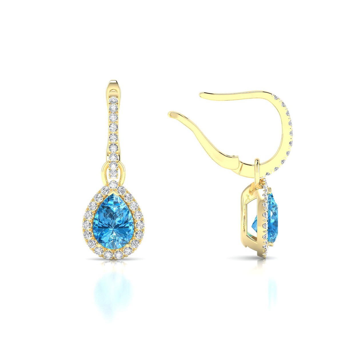Sunrise | 18k Yellow Gold 7 x 5 mm Pear Topaz Earrings