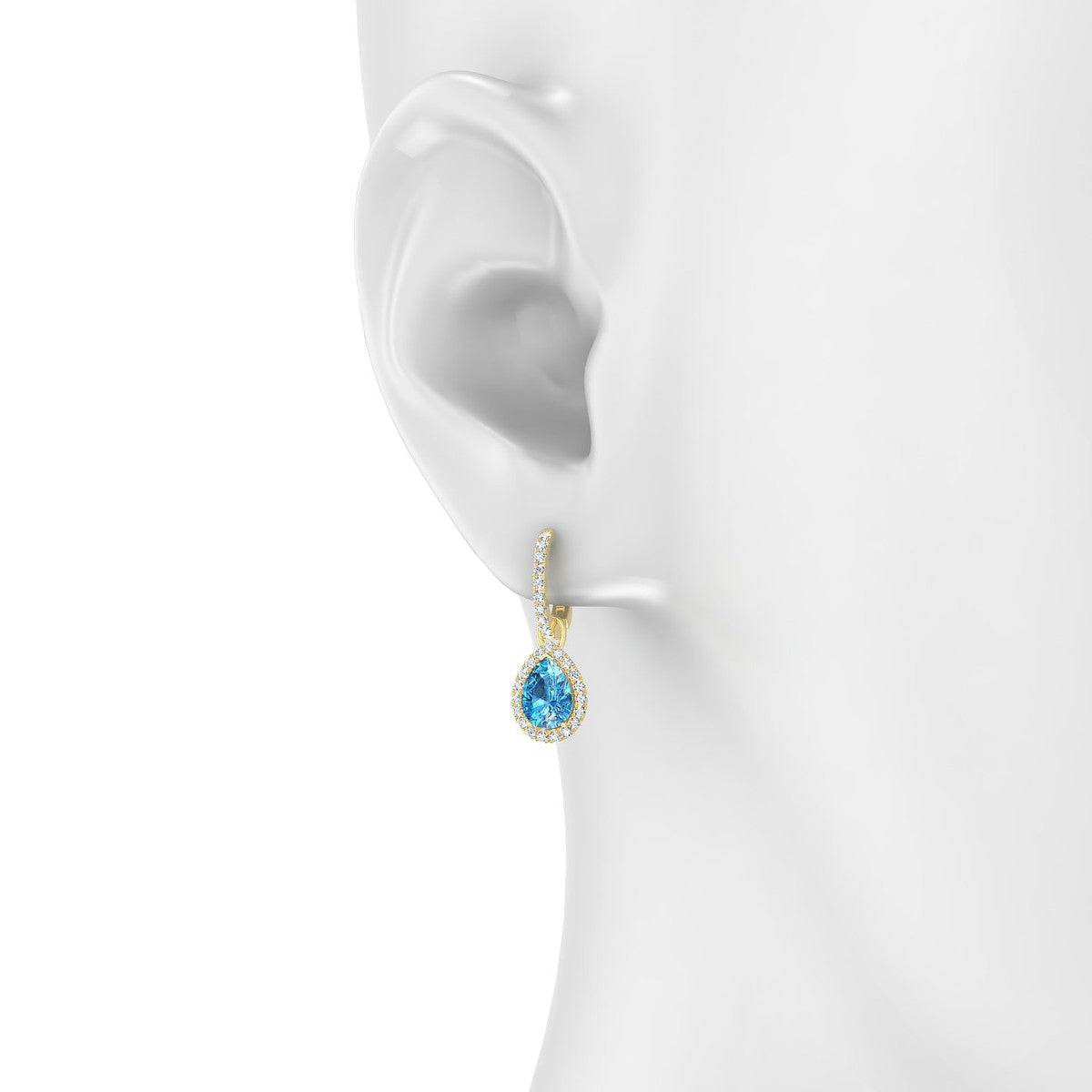 Sunrise | 18k Yellow Gold 7 x 5 mm Pear Topaz Earrings