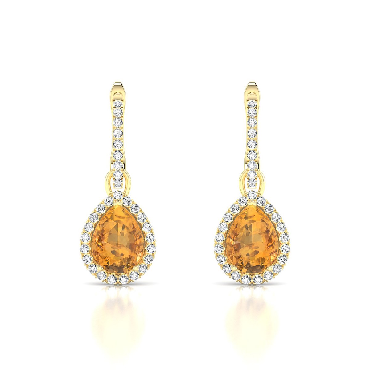 Sunrise | 18k Yellow Gold 8 x 6 mm Pear Citrine Earrings