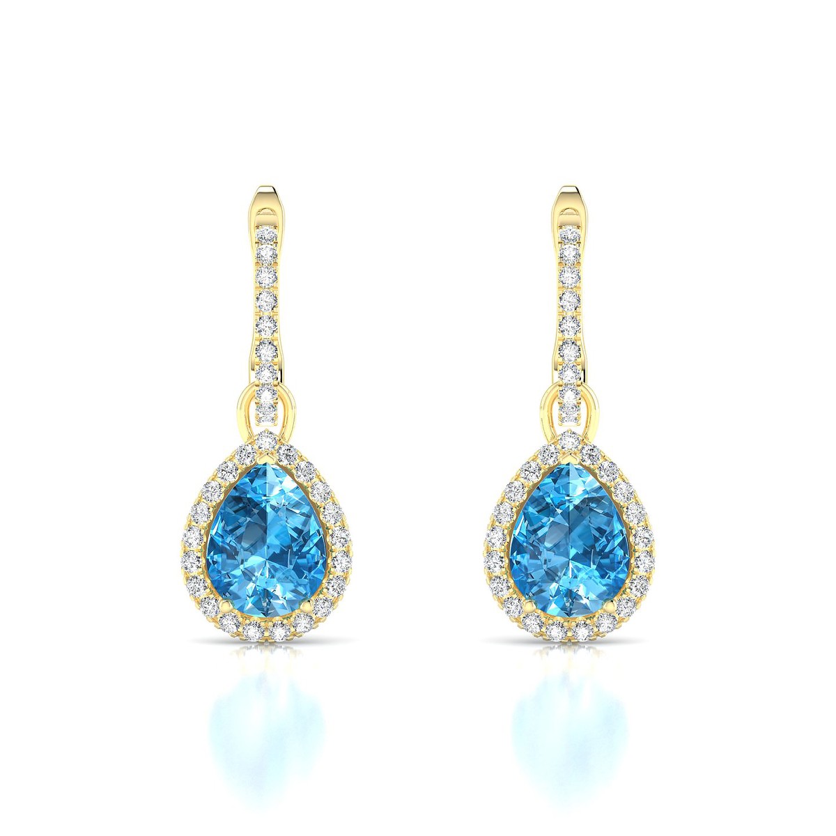 Sunrise | 18k Yellow Gold 8 x 6 mm Pear Topaz Earrings