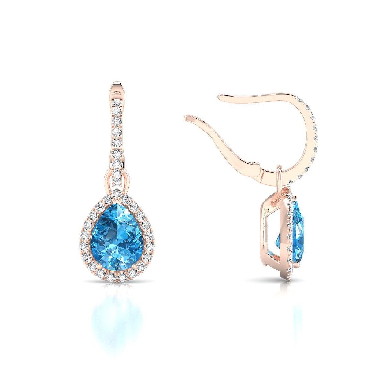 Sunrise | 18k Rose Gold 8 x 6 mm Pear Topaz Earrings