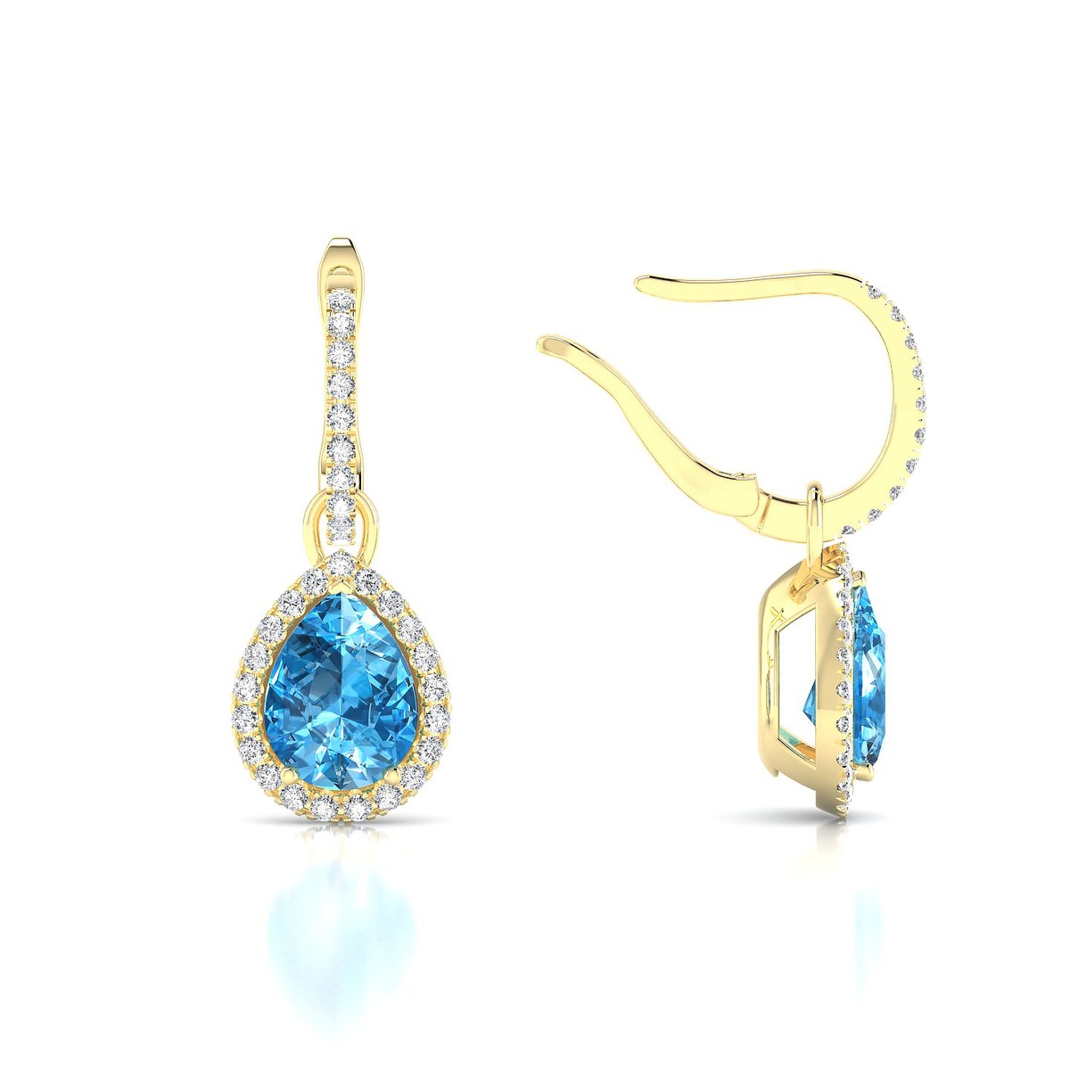 Sunrise | 18k Yellow Gold 8 x 6 mm Pear Topaz Earrings