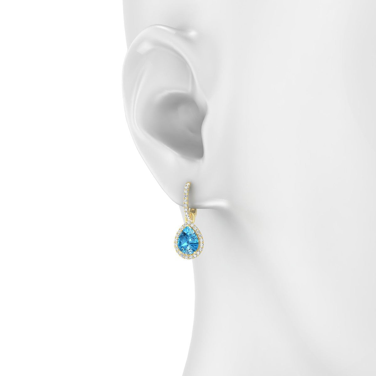 Sunrise | 18k Yellow Gold 8 x 6 mm Pear Topaz Earrings