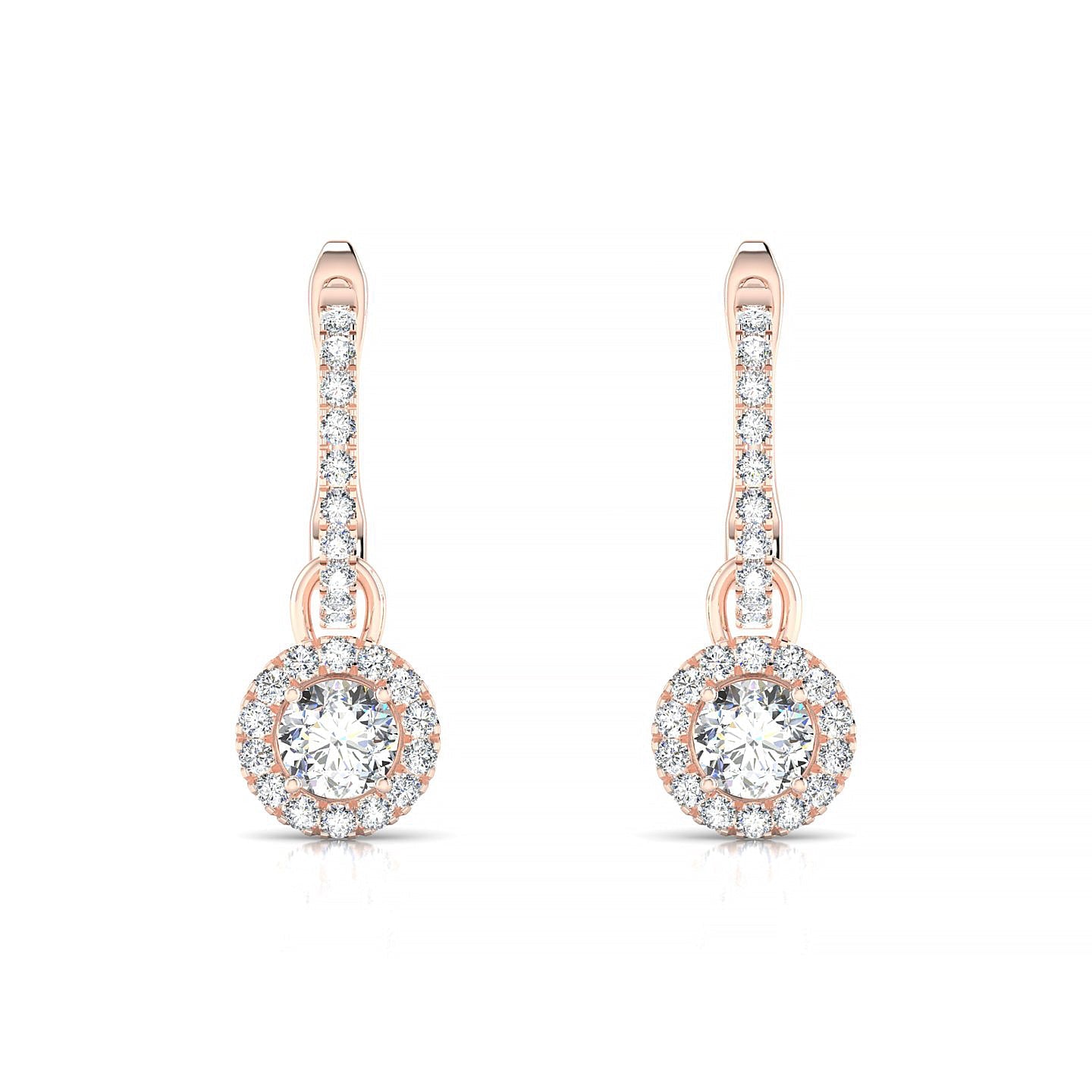 Sunrise | 18k Rose Gold 3.7 mm Round Diamond Earrings