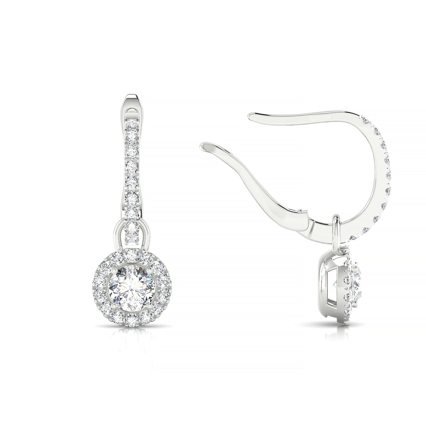 Sunrise | 18k White Gold 3.7 mm Round Diamond Earrings
