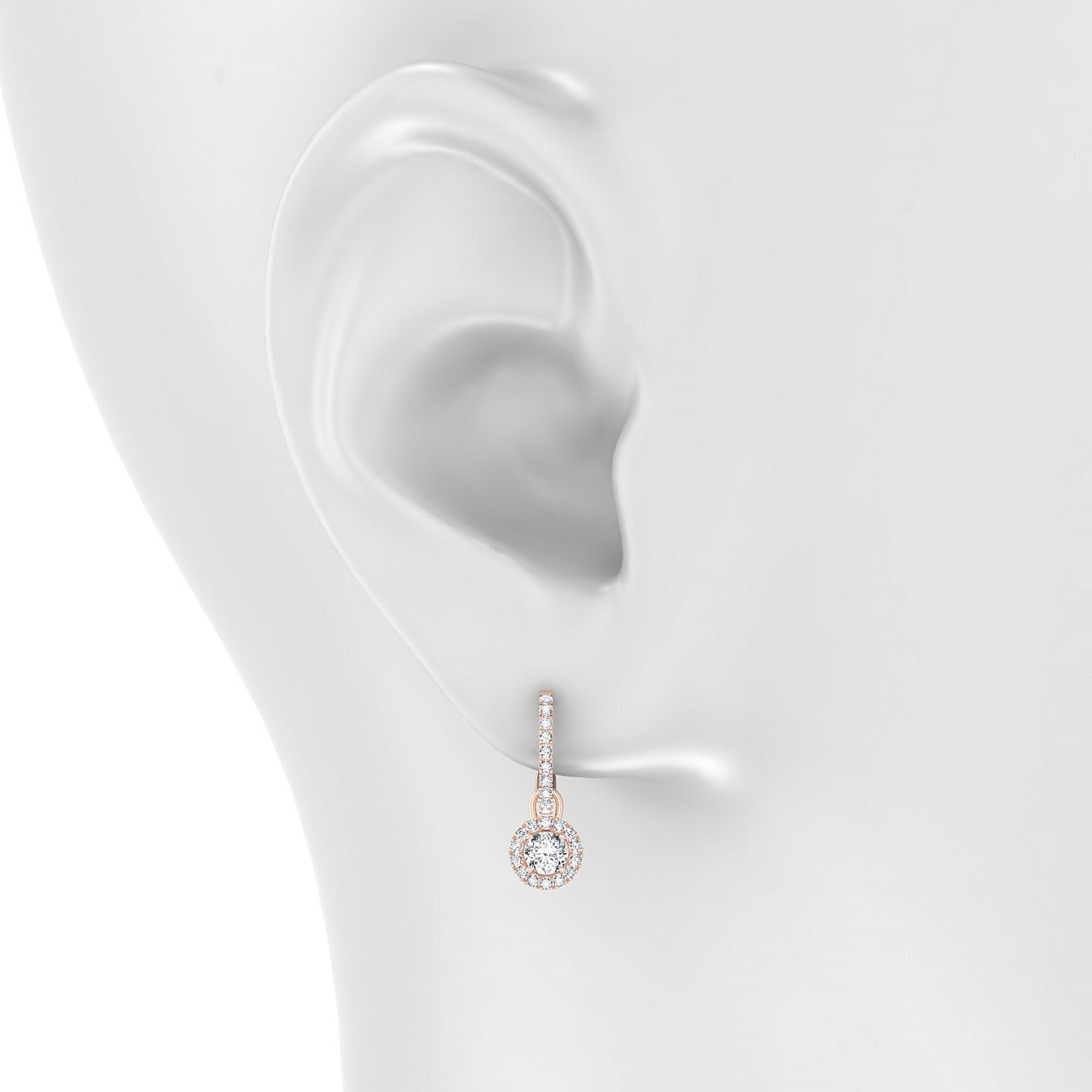 Sunrise | 18k Rose Gold 3.7 mm Round Diamond Earrings