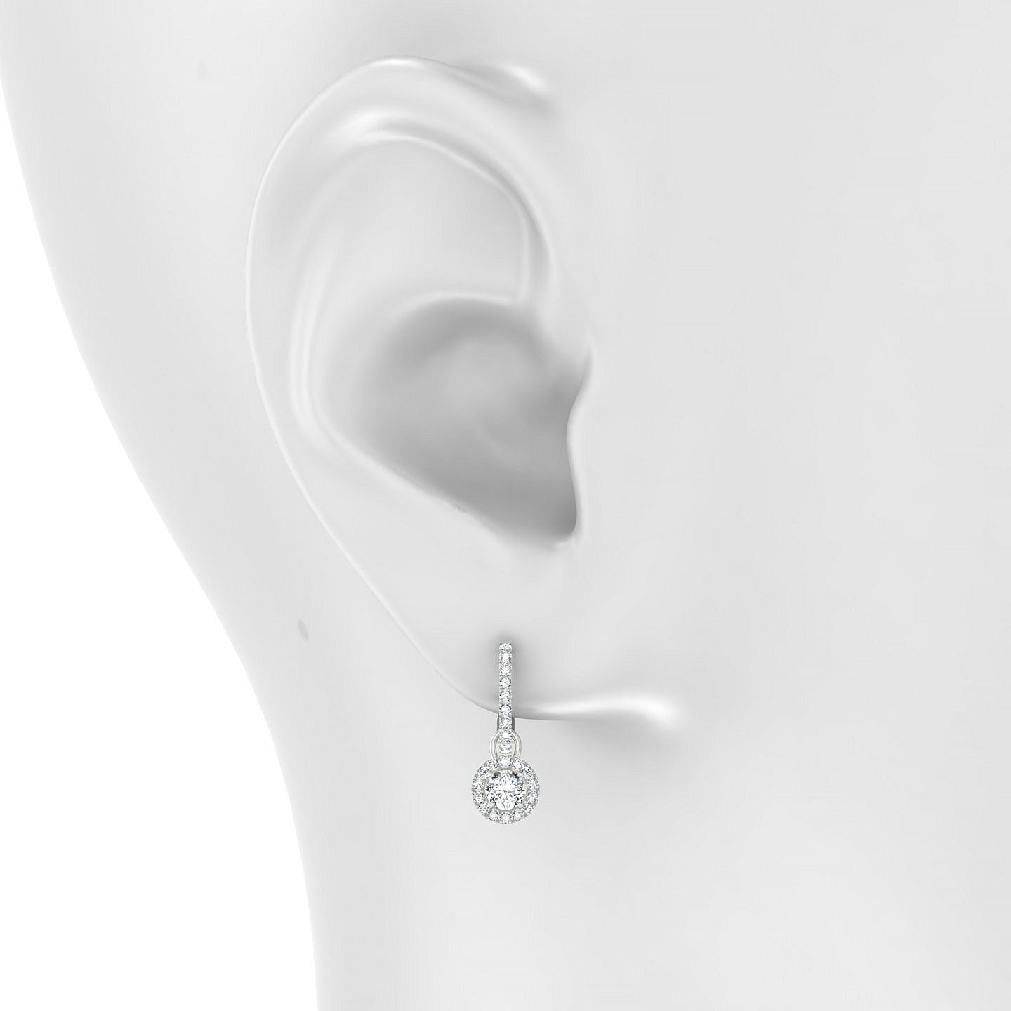 Sunrise | 18k White Gold 3.7 mm Round Diamond Earrings
