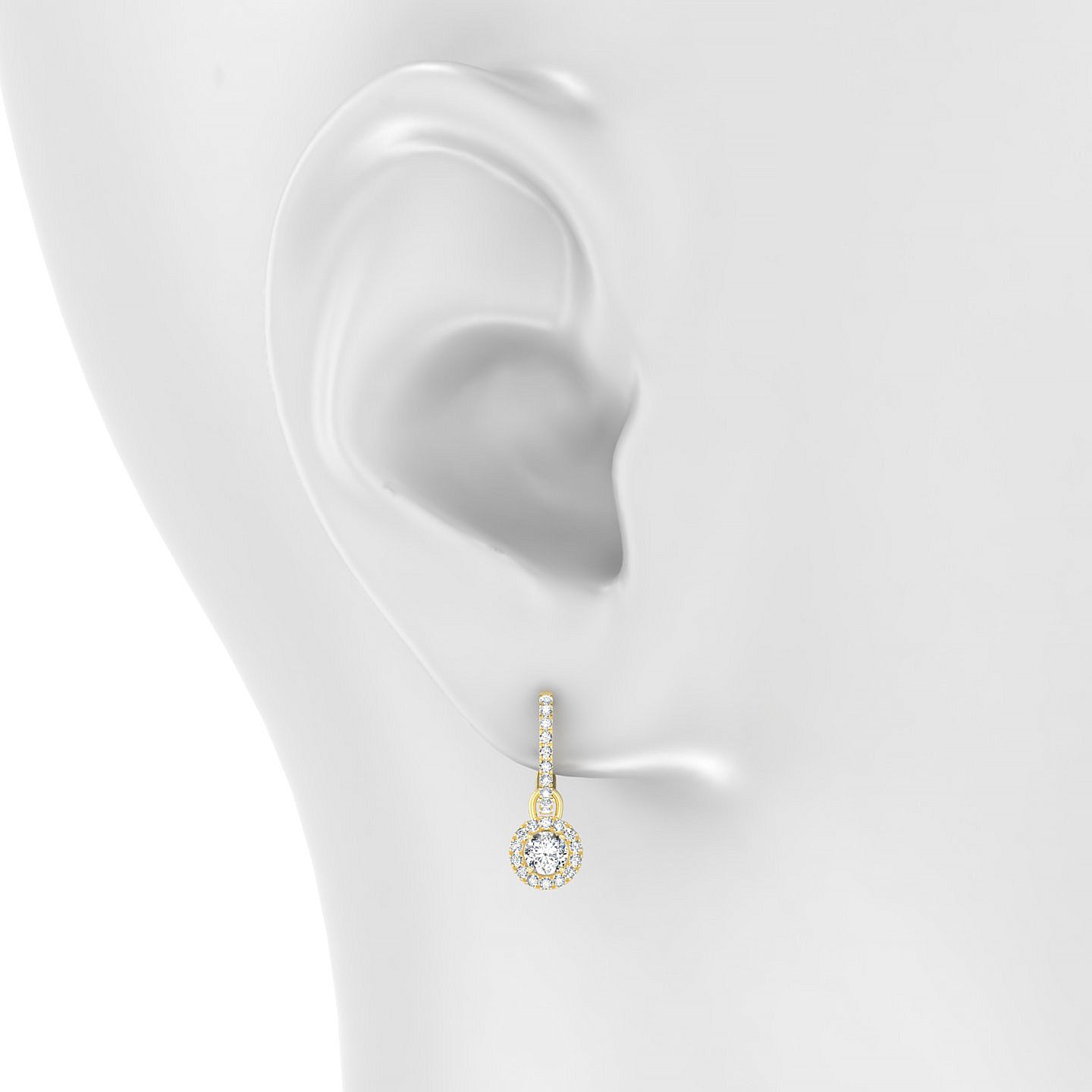 Sunrise | 18k Yellow Gold 3.7 mm Round Diamond Earrings