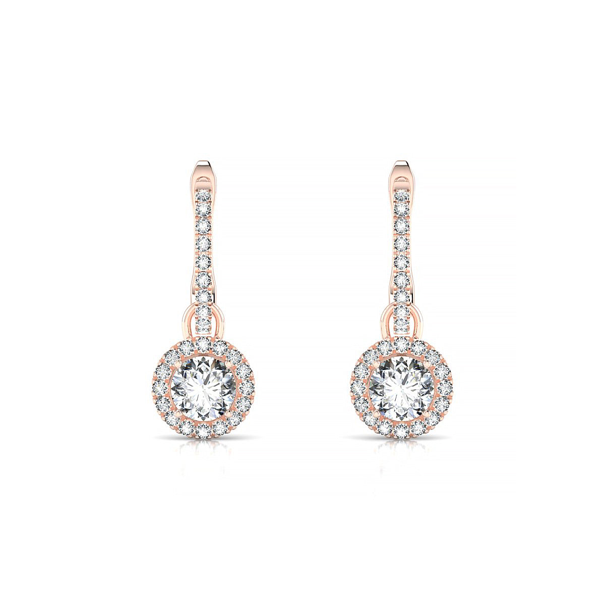 Sunrise | 18k Rose Gold 4.2 mm Round Diamond Earrings