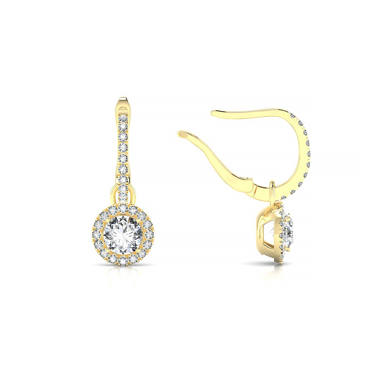 Sunrise | 18k Yellow Gold 4.2 mm Round Diamond Earrings