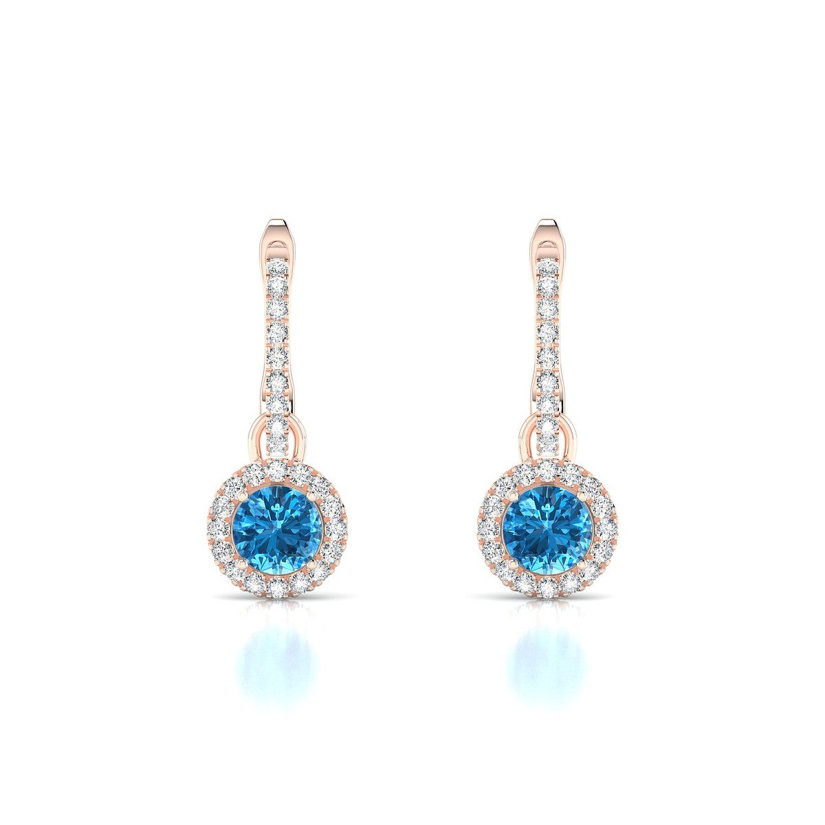 Sunrise | 18k Rose Gold 4.5 mm Round Topaz Earrings