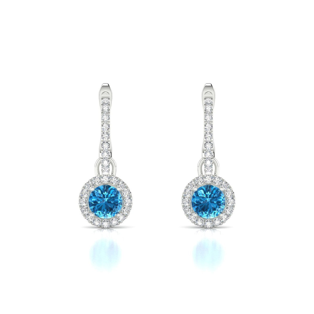 Sunrise | 18k White Gold 4.5 mm Round Topaz Earrings