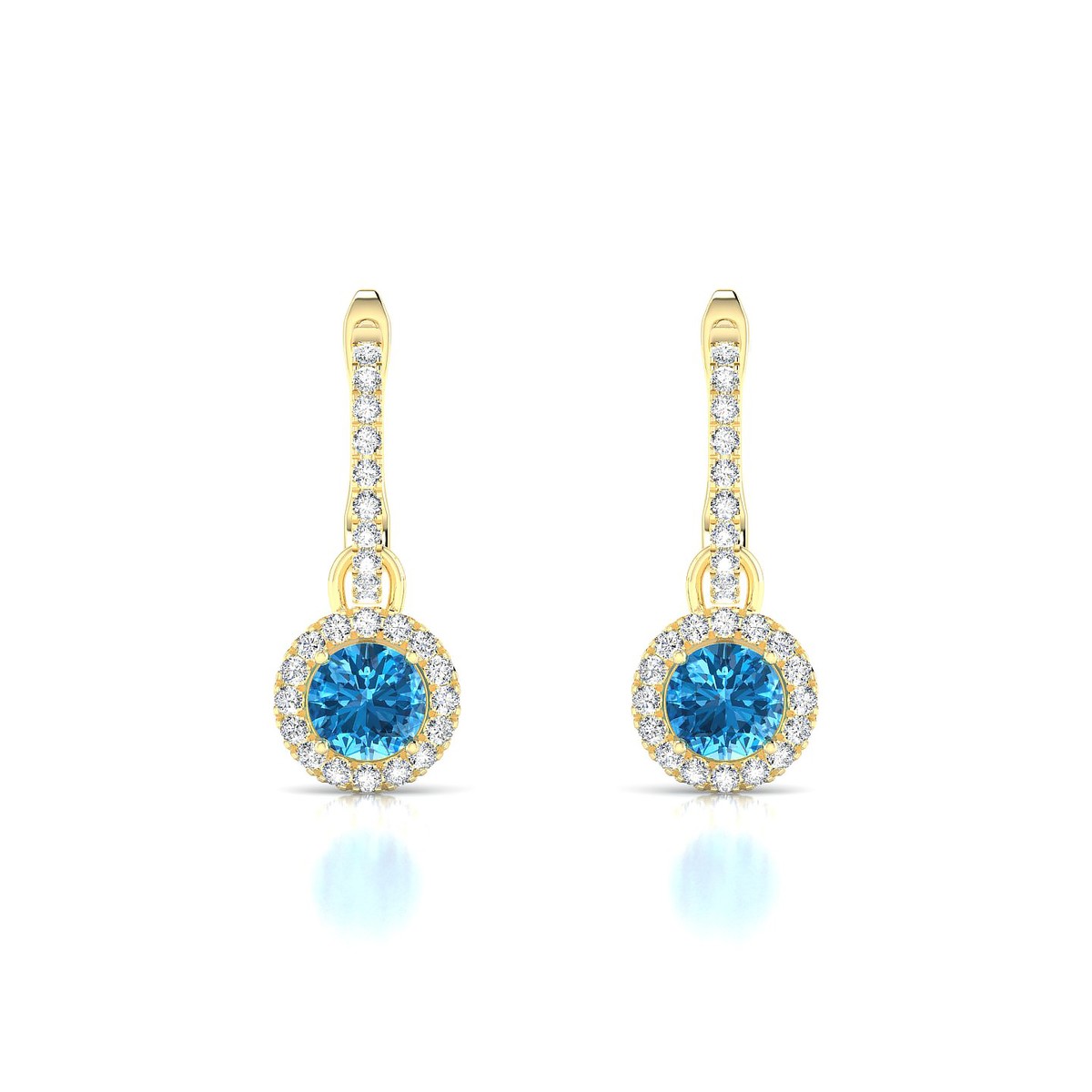 Sunrise | 18k Yellow Gold 4.5 mm Round Topaz Earrings
