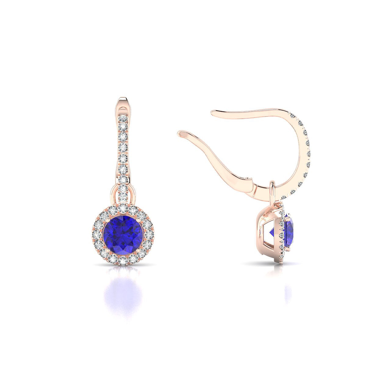 Sunrise | 18k Rose Gold 4.5 mm Round Tanzanite Earrings