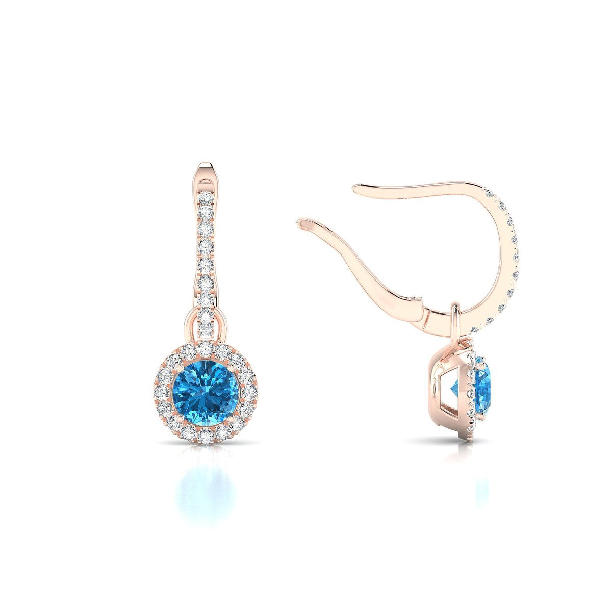 Sunrise | 18k Rose Gold 4.5 mm Round Topaz Earrings