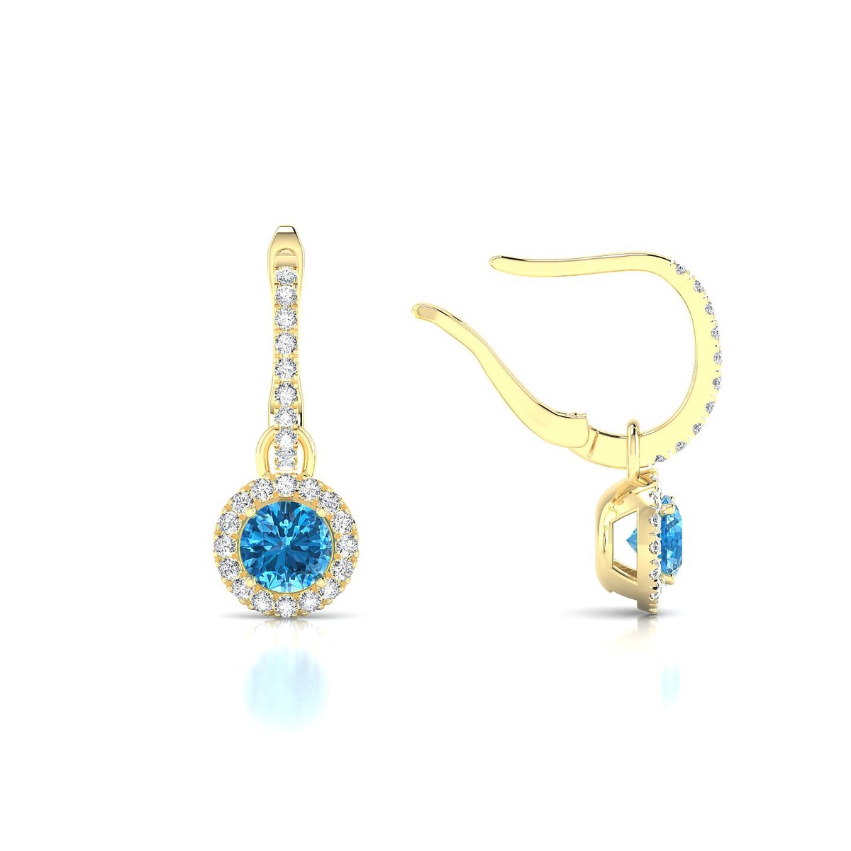 Sunrise | 18k Yellow Gold 4.5 mm Round Topaz Earrings