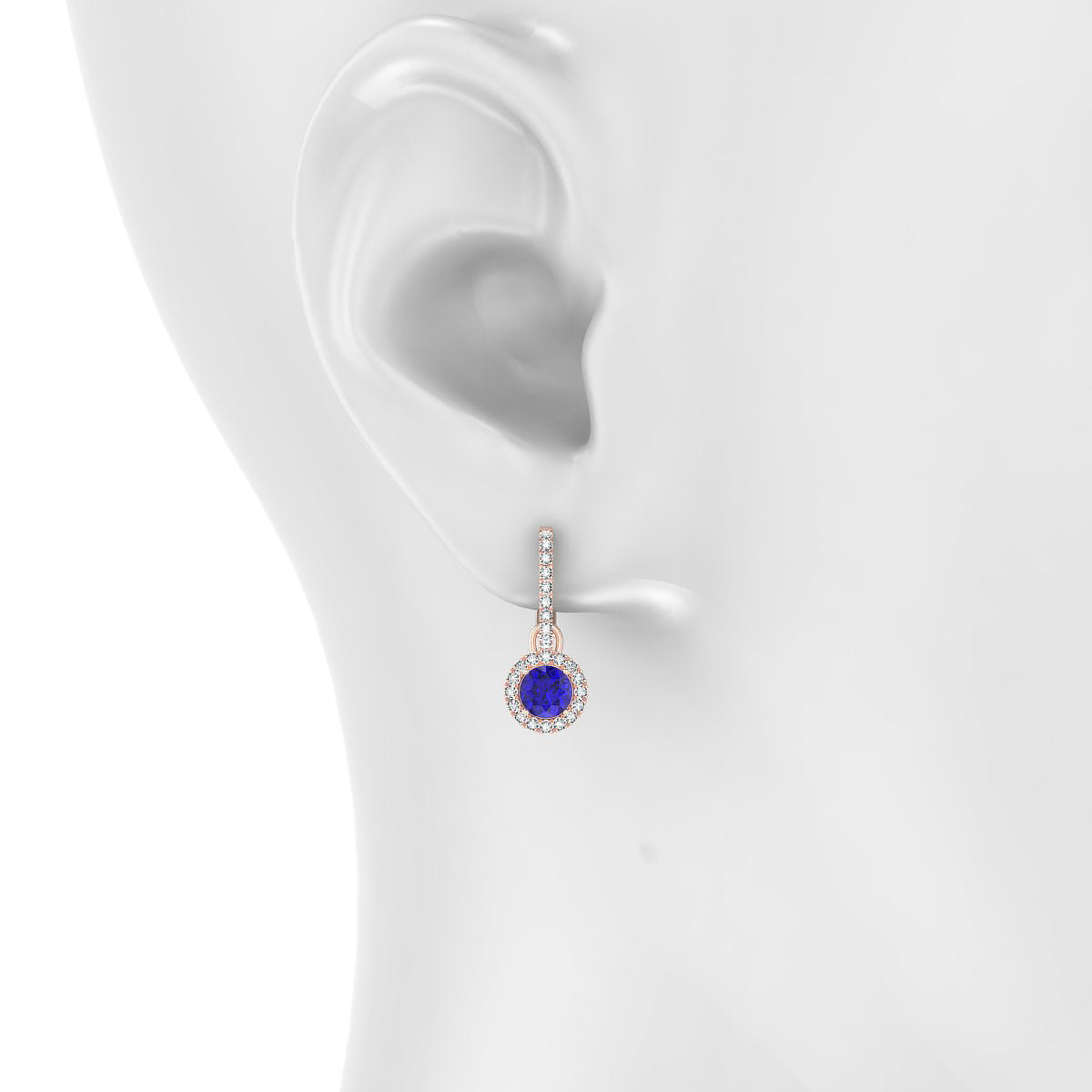 Sunrise | 18k Rose Gold 4.5 mm Round Tanzanite Earrings