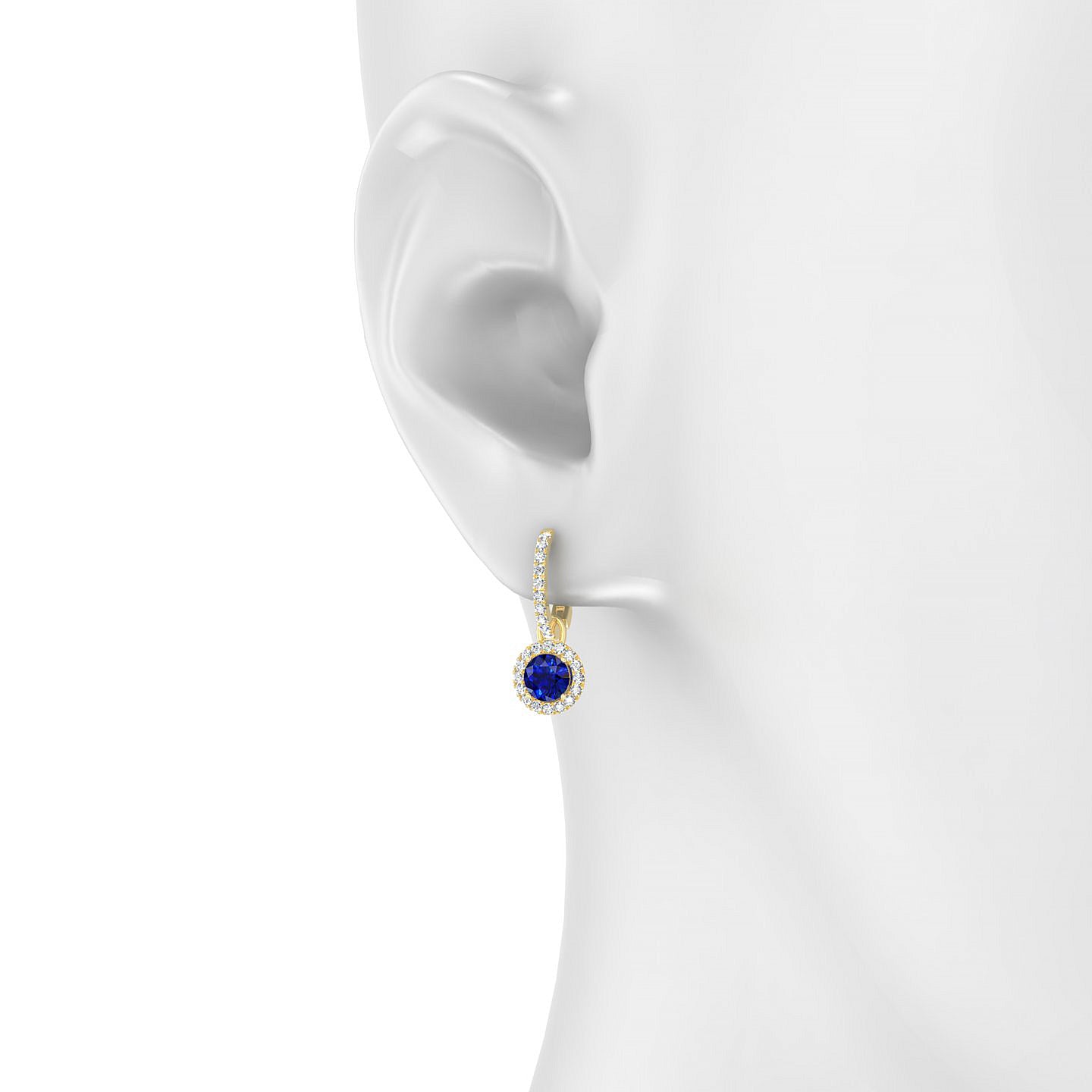 Sunrise | 18k Yellow Gold 4.5 mm Round Sapphire Earrings