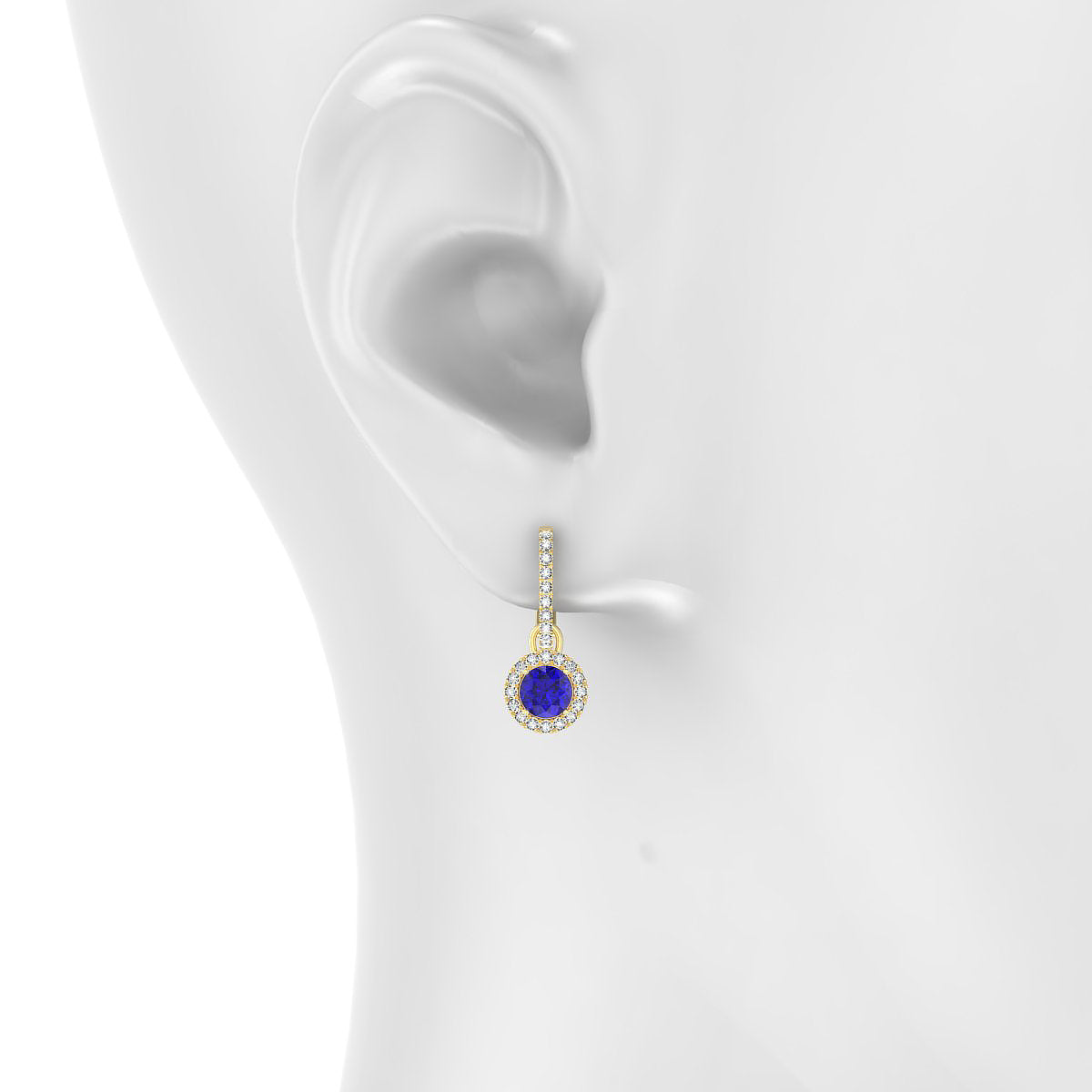 Sunrise | 18k Yellow Gold 4.5 mm Round Tanzanite Earrings