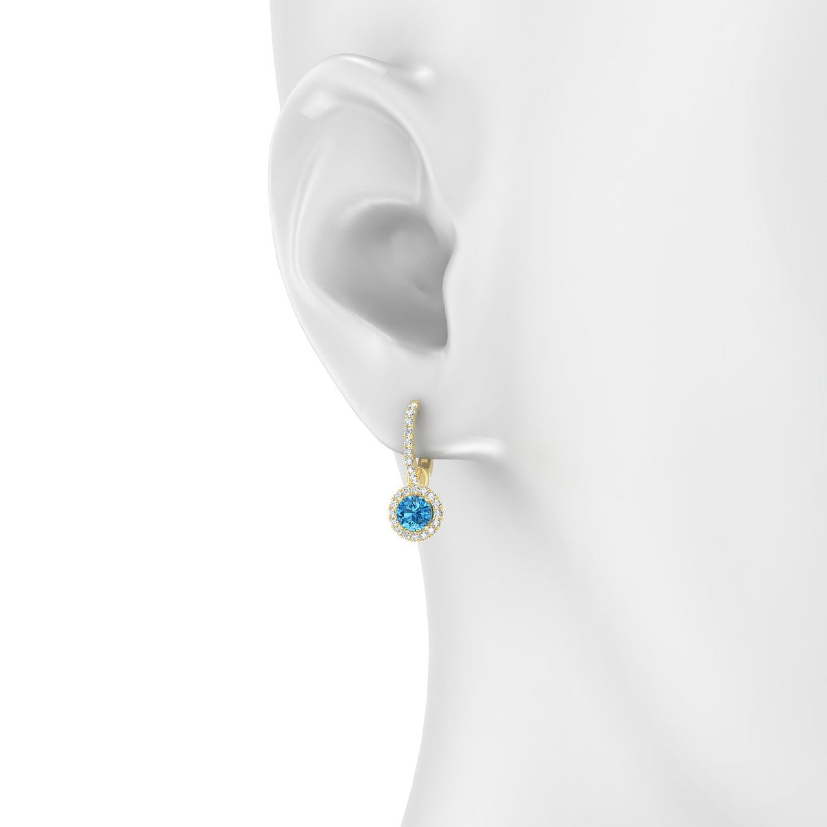 Sunrise | 18k Yellow Gold 4.5 mm Round Topaz Earrings