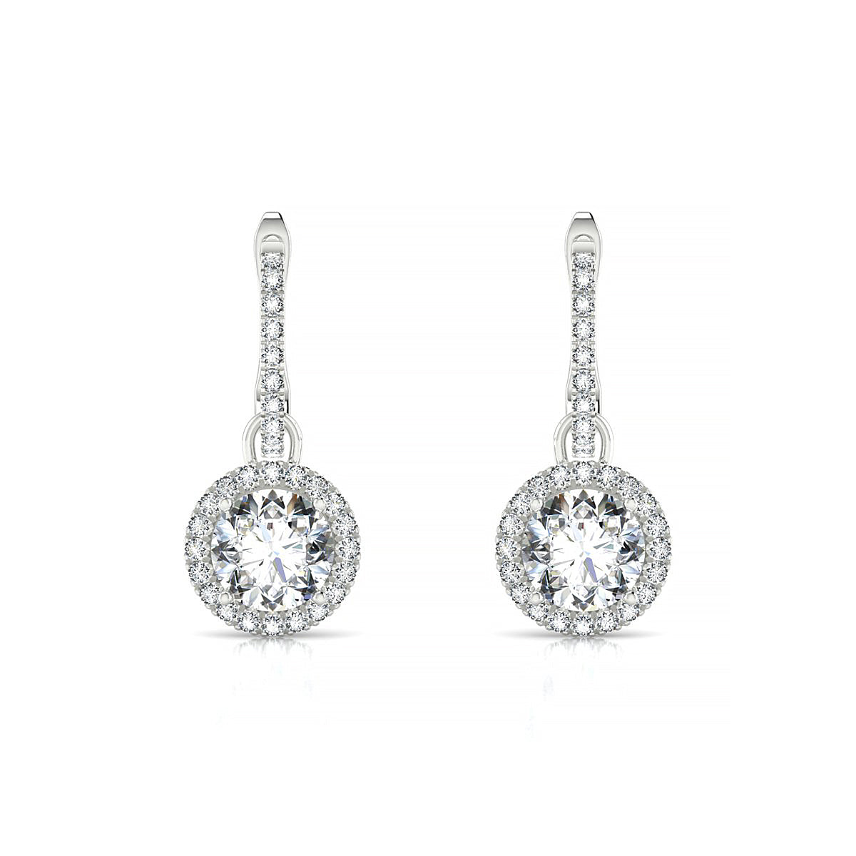 Sunrise | 18k White Gold 5.7 mm Round Diamond Earrings