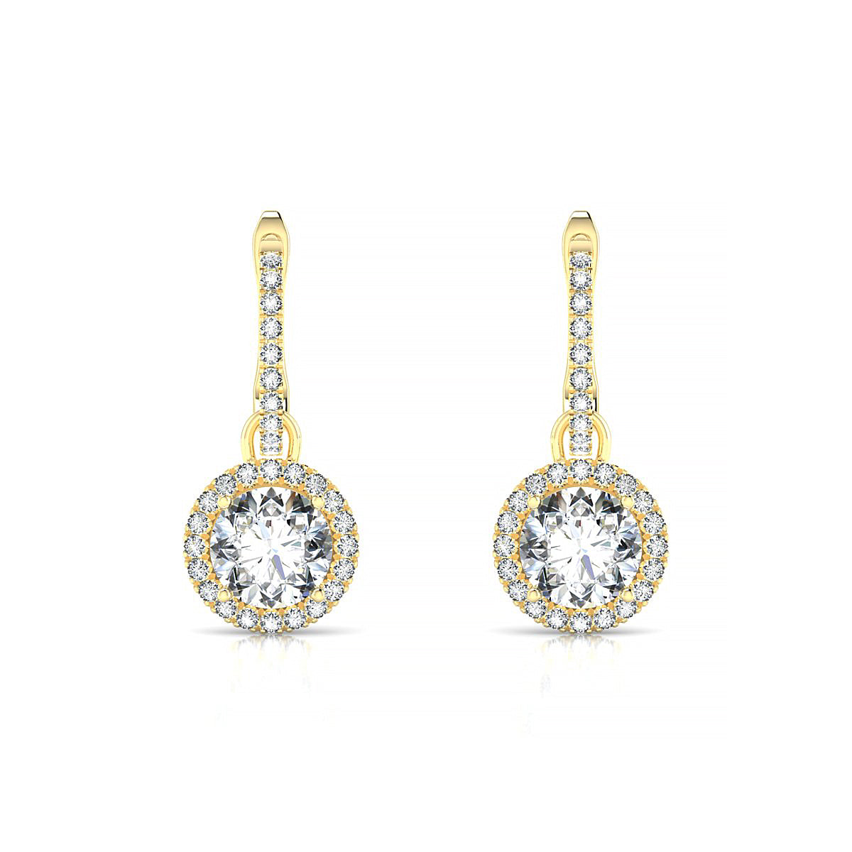 Sunrise | 18k Yellow Gold 5.7 mm Round Diamond Earrings