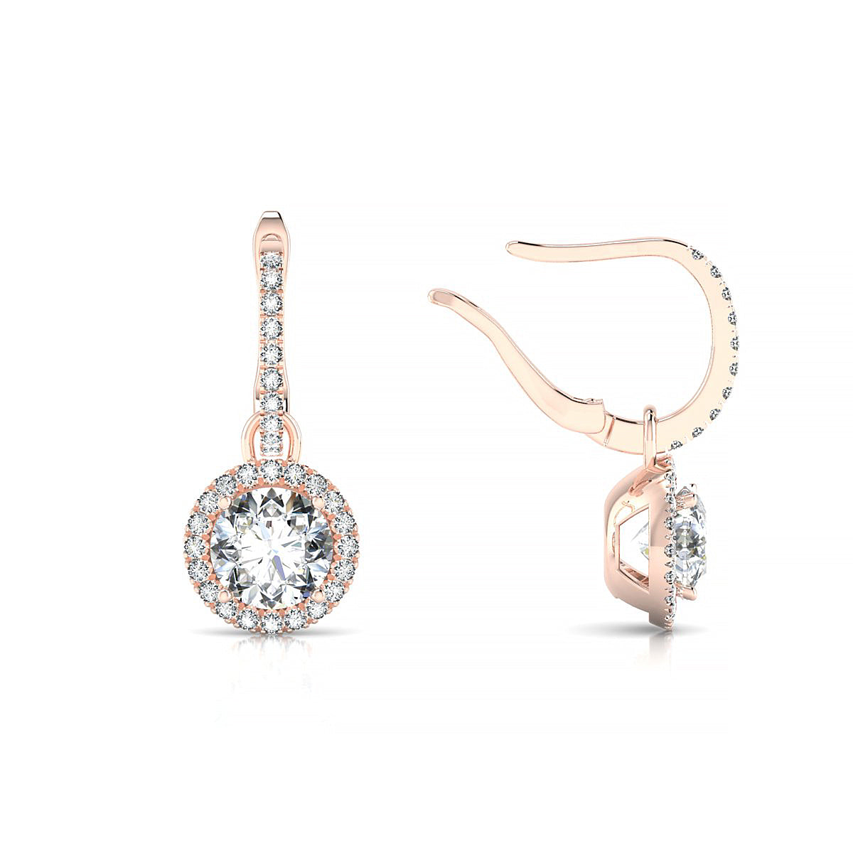 Sunrise | 18k Rose Gold 5.7 mm Round Diamond Earrings