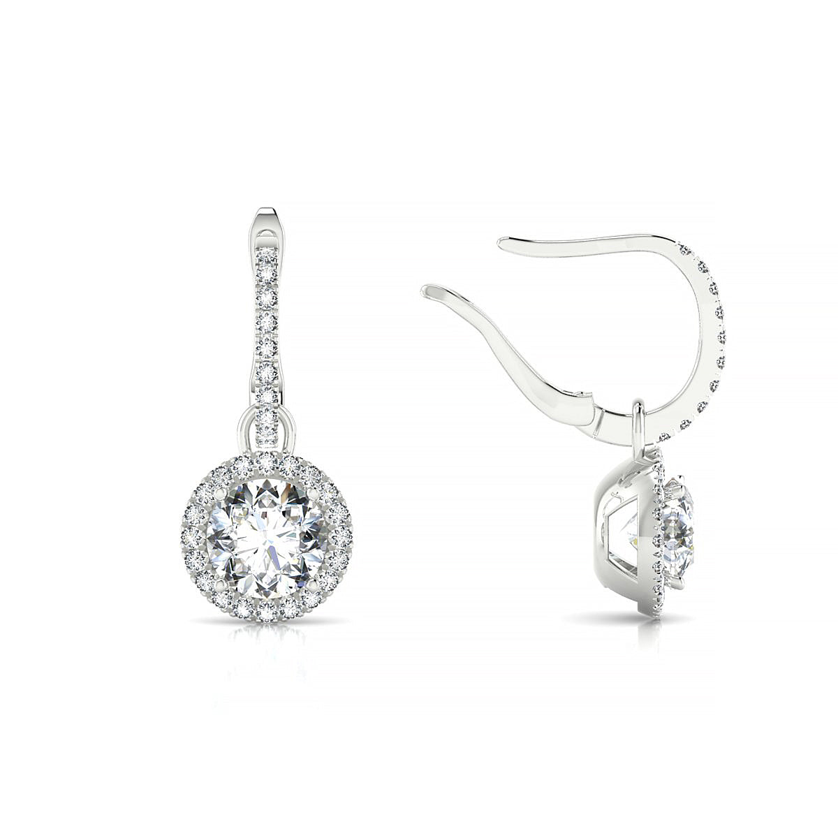 Sunrise | 18k White Gold 5.7 mm Round Diamond Earrings