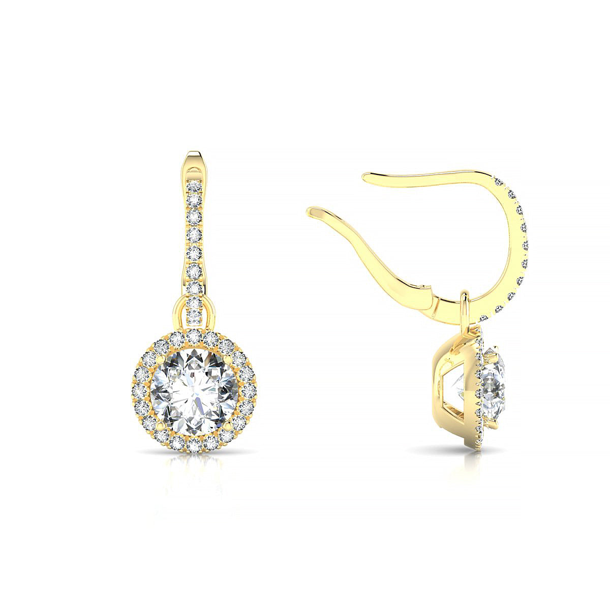 Sunrise | 18k Yellow Gold 5.7 mm Round Diamond Earrings