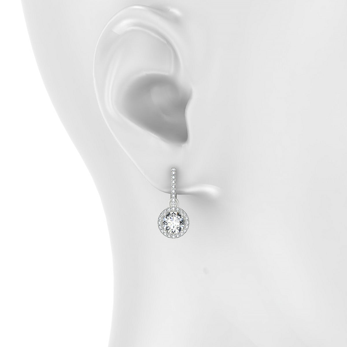 Sunrise | 18k White Gold 5.7 mm Round Diamond Earrings