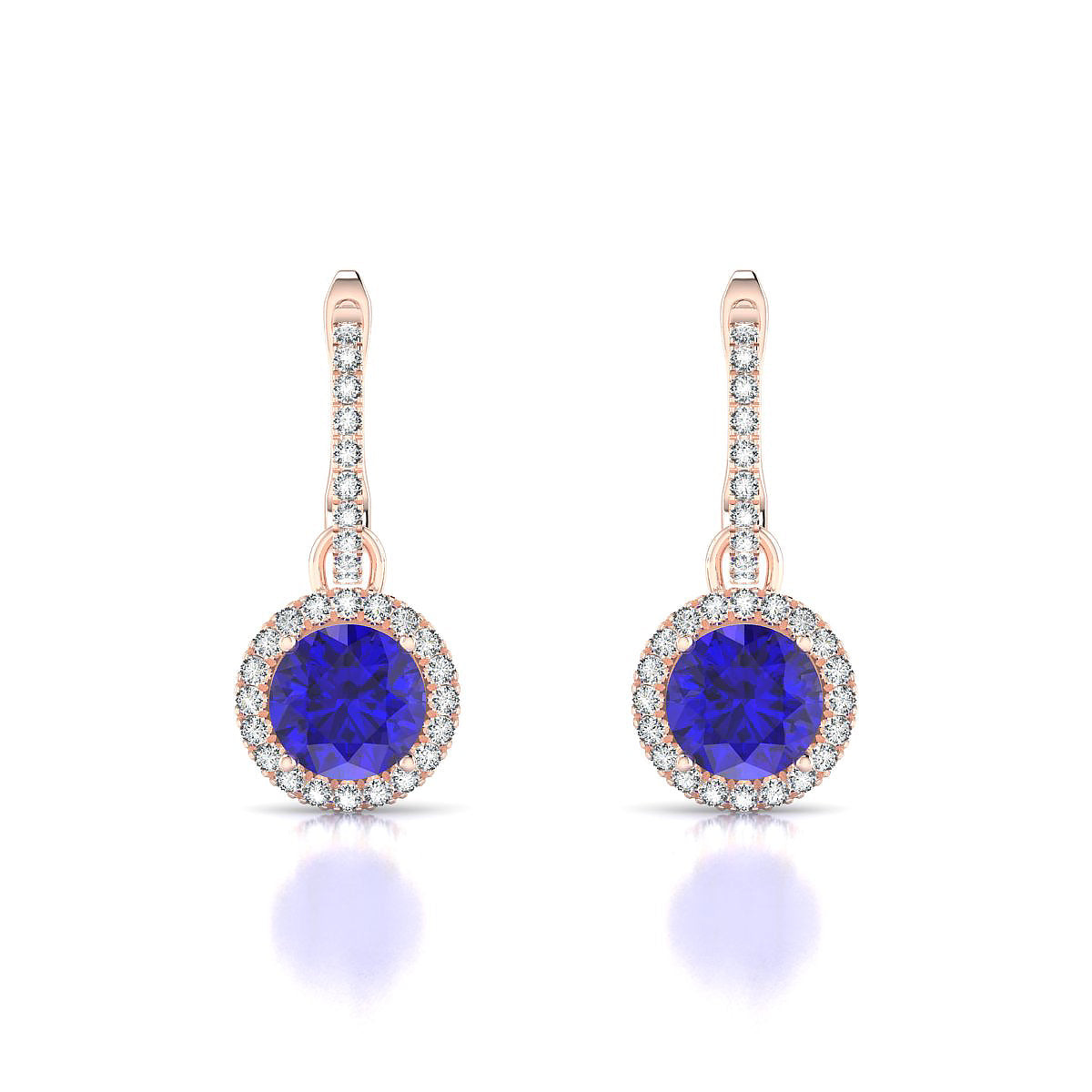Sunrise | 18k Rose Gold 6 mm Round Tanzanite Earrings