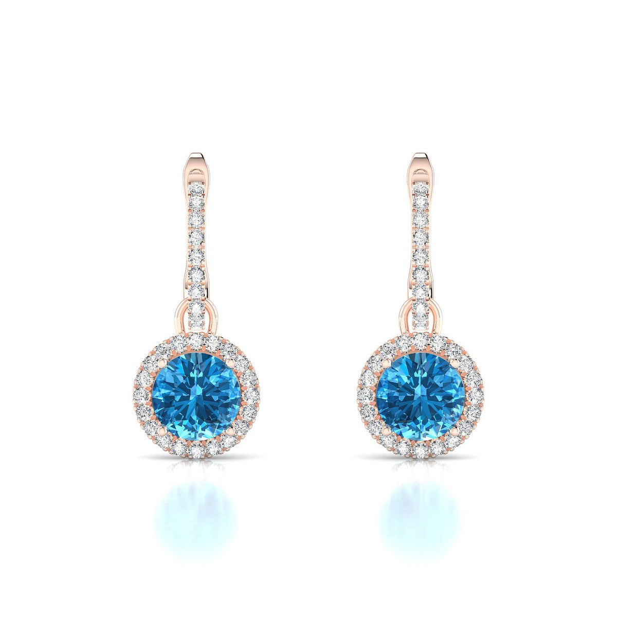 Sunrise | 18k Rose Gold 6 mm Round Topaz Earrings