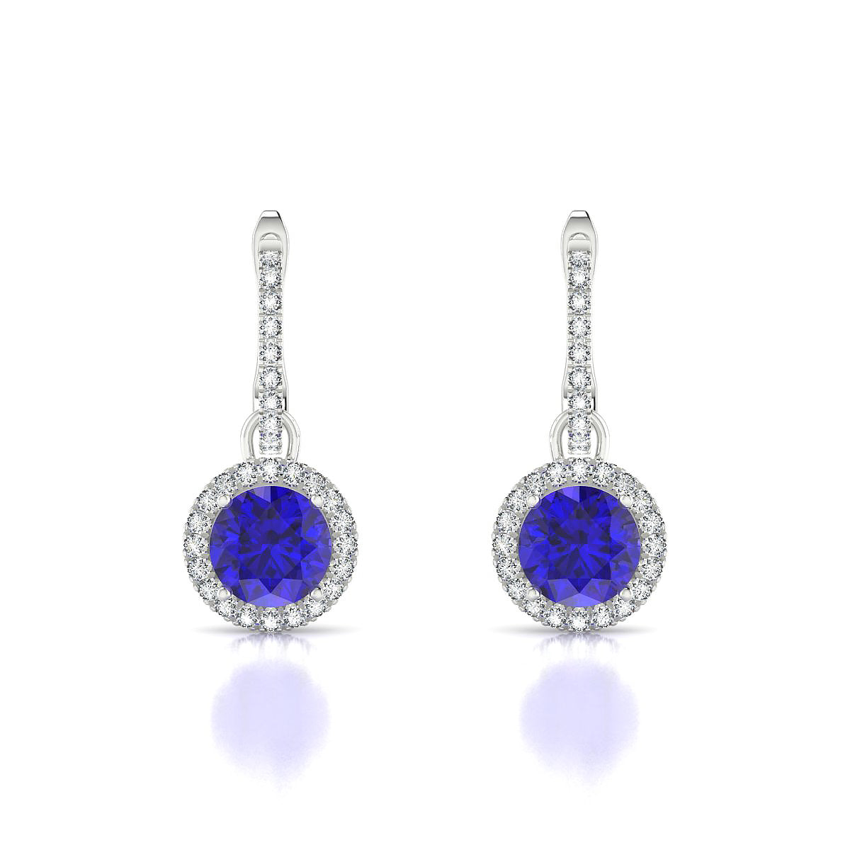 Sunrise | 18k White Gold 6 mm Round Tanzanite Earrings