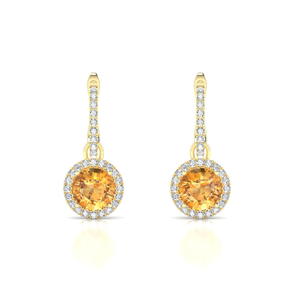 Sunrise | 18k Yellow Gold 6 mm Round Citrine Earrings