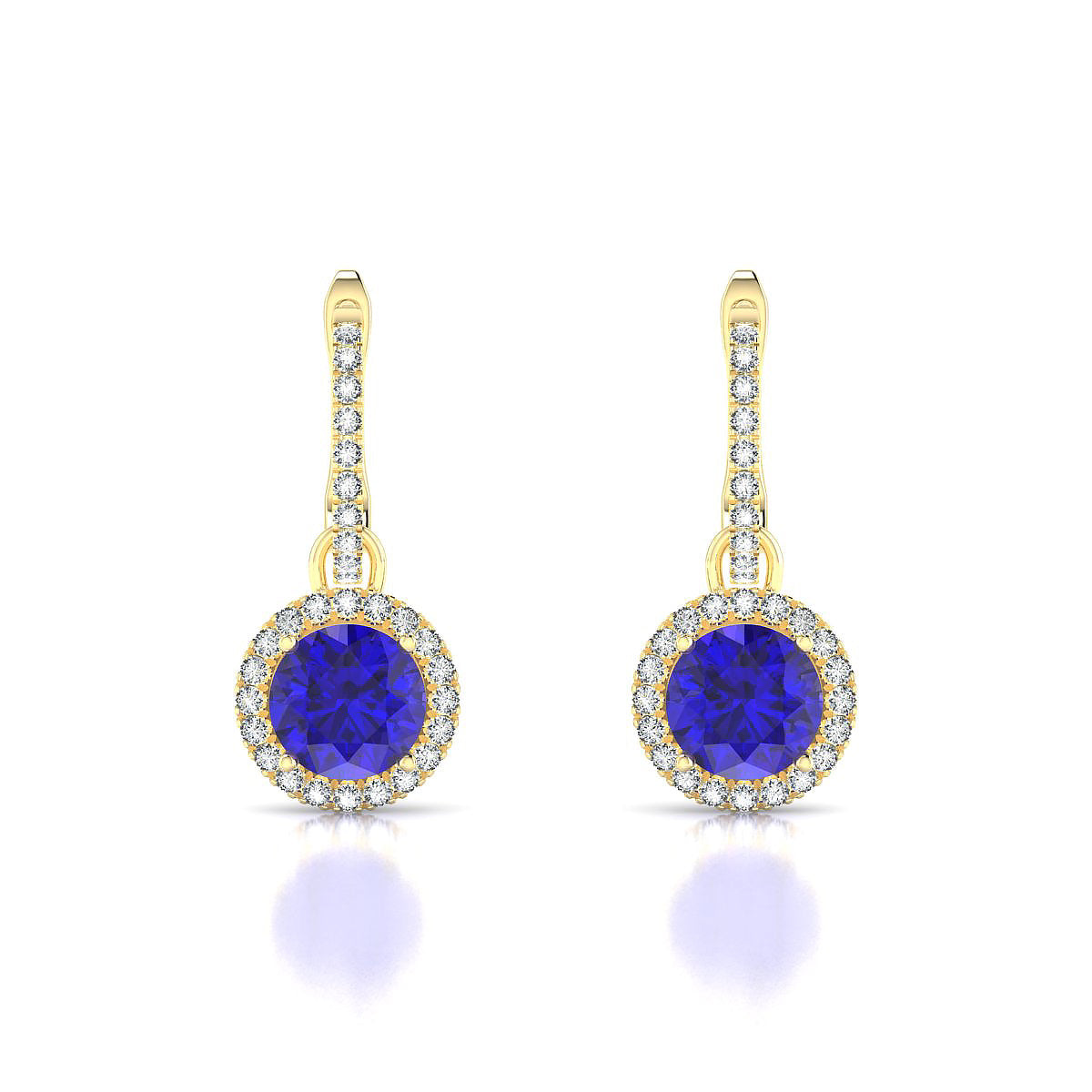 Sunrise | 18k Yellow Gold 6 mm Round Tanzanite Earrings