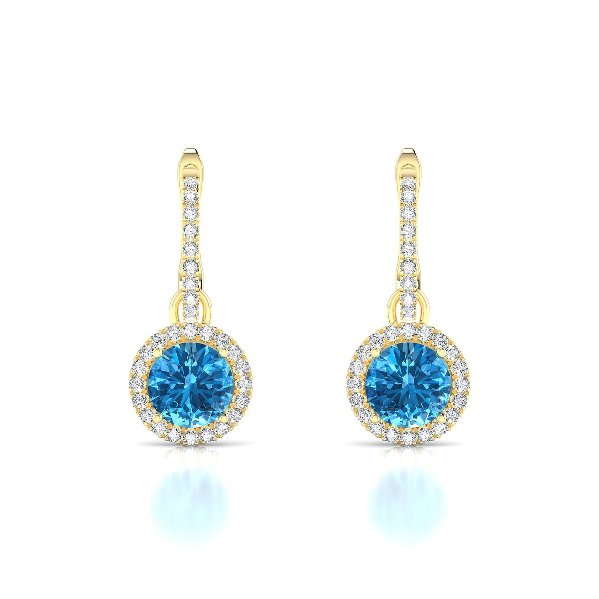 Sunrise | 18k Yellow Gold 6 mm Round Topaz Earrings