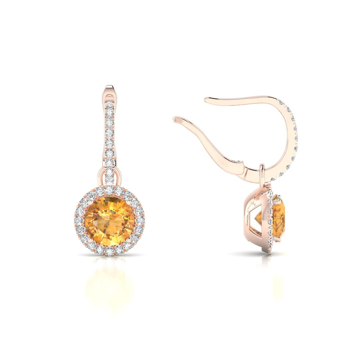 Sunrise | 18k Rose Gold 6 mm Round Citrine Earrings
