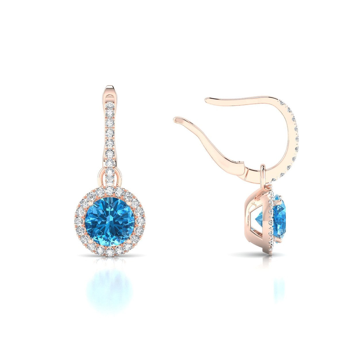 Sunrise | 18k Rose Gold 6 mm Round Topaz Earrings